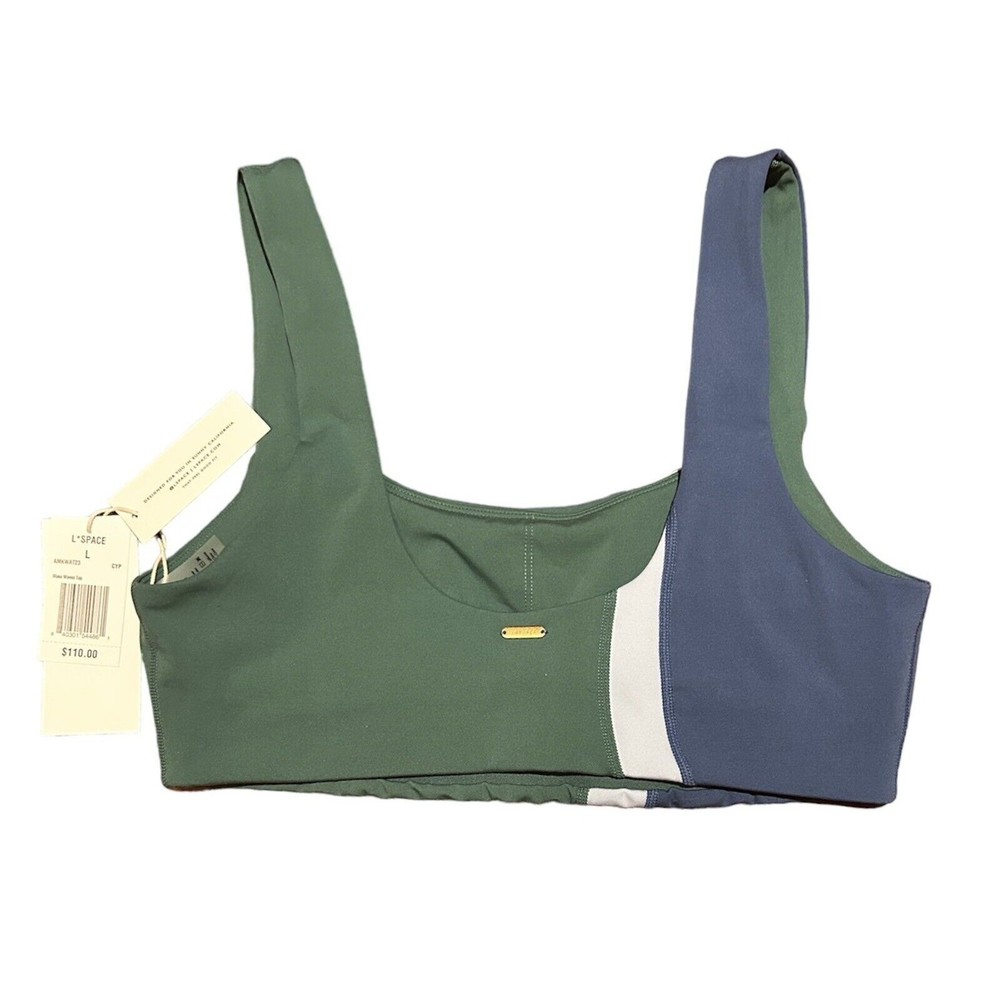 L*Space Make Waves Top Anthropologie Sports Bra Color Block Size Large NWT - Picture 3 of 7